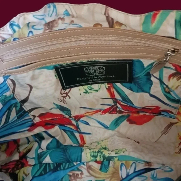 Sharif 1827 shoulder bag & travel tote bag floral pattern  set of 2 - Picture 6 of 16